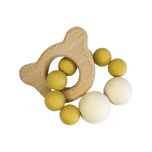 Mustard Bear Teether and Rattle