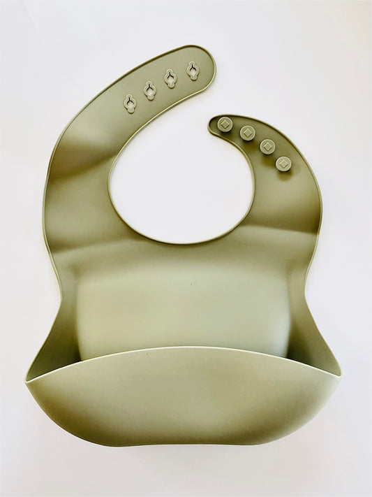 Olive Silicon Baby Bib