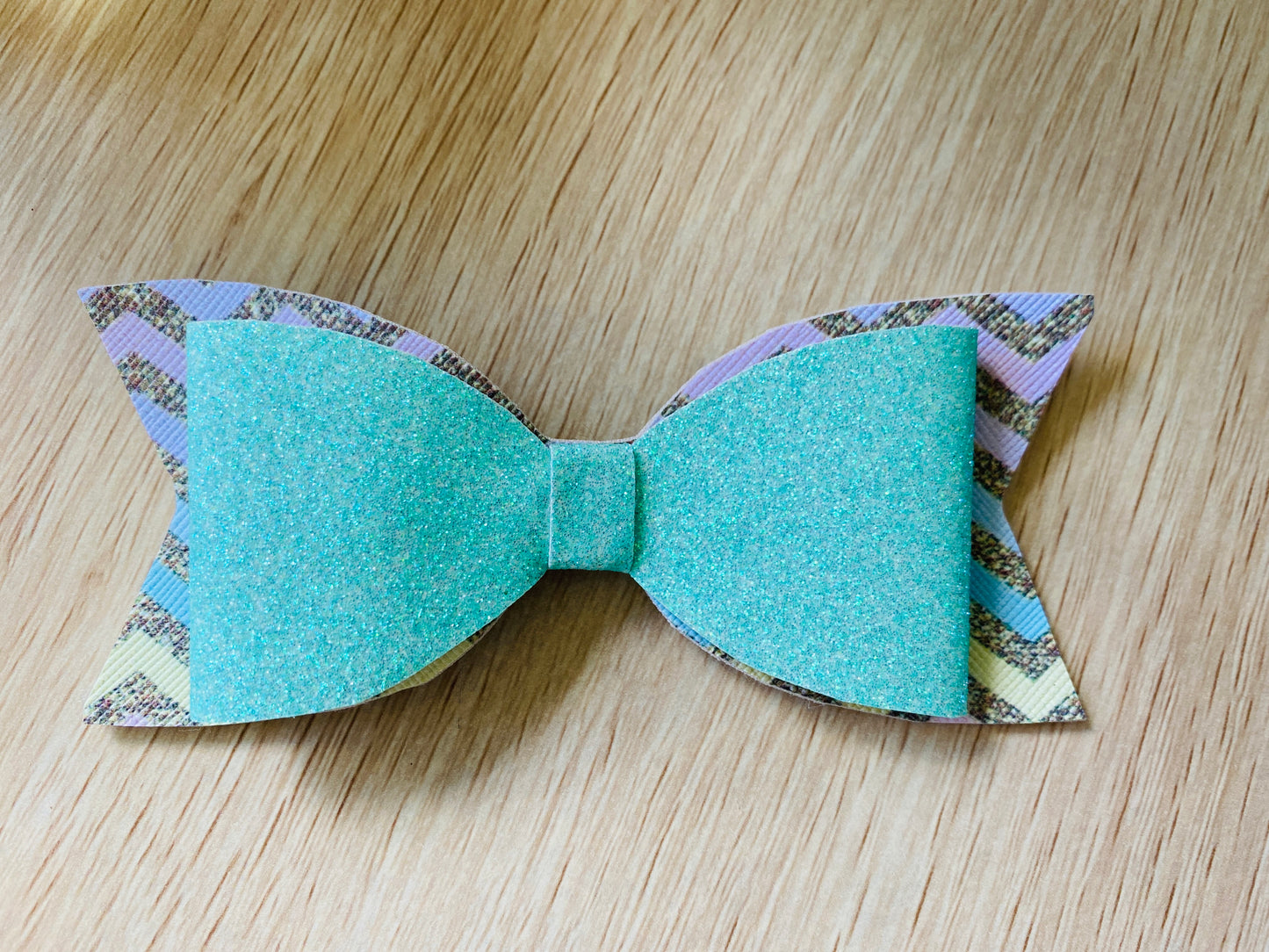 Blue Zig Zag Bow